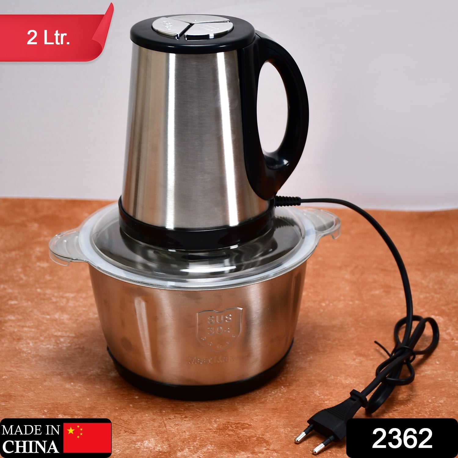 2362 STAINLESS STEEL ELECTRIC MEAT GRINDERS WITH BOWL HEAVY FOR KITCHEN FOOD CHOPPER, MEAT, VEGETABLES, ONION , GARLIC SLICER DICER, FRUIT & NUTS BLENDER (2L, 250WATTS) DeoDap 2362 STAINLESS STEEL ELECTRIC MEAT GRINDERS WITH BOWL HEAVY FOR KITCHEN FOOD CHOPPER, MEAT, VEGETABLES, ONION , GARLIC SLICER DICER, FRUIT & NUTS BLENDER (2L, 250WATTS) DeoDap